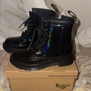 Dr. Martens Kids Black Iridescent Boots